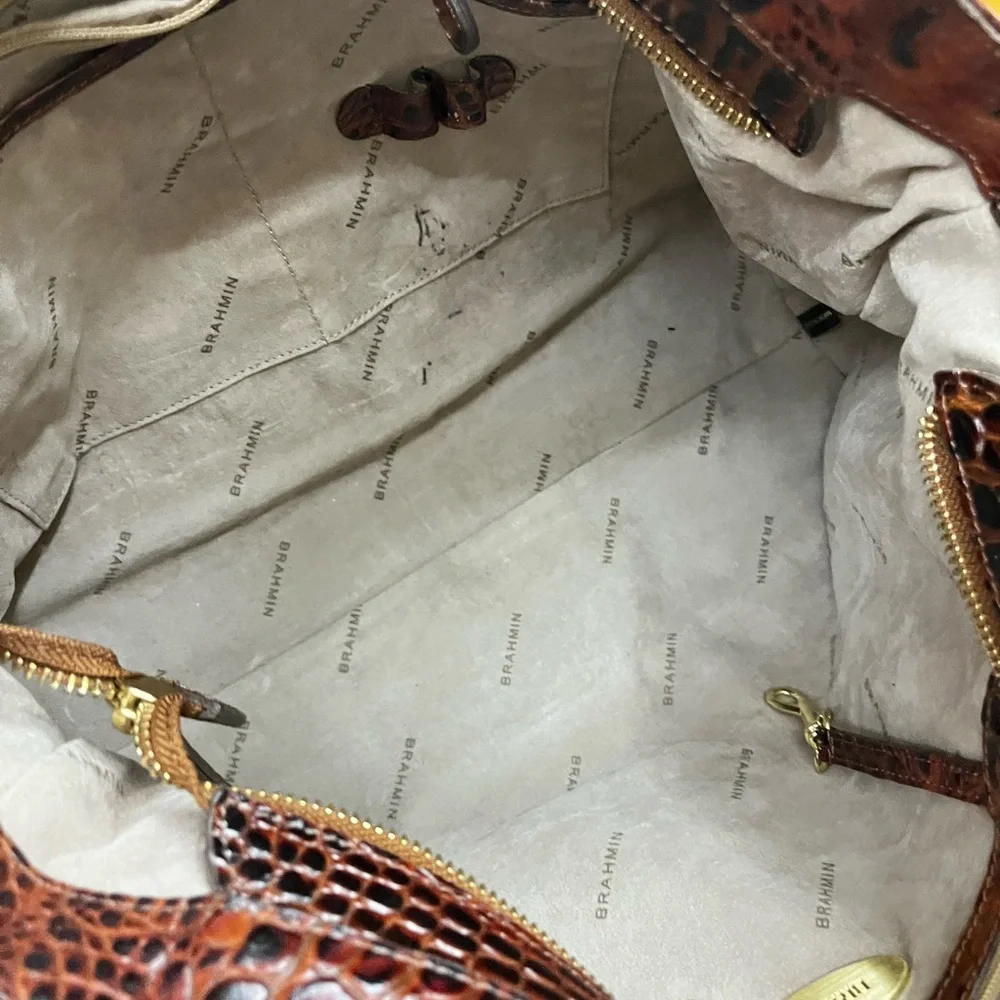 BRAHMIN Melbourne Dagny Elisa Pecan Satchel Tote Shoulder Bag